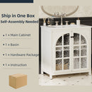 Vintage Farmhouse Bathroom Vanity With Ceramic Sink