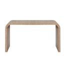 Console Table With Wood Beads Curved Waterfall Style Table - Antique Natural / Natural / Rustic / Natural / White