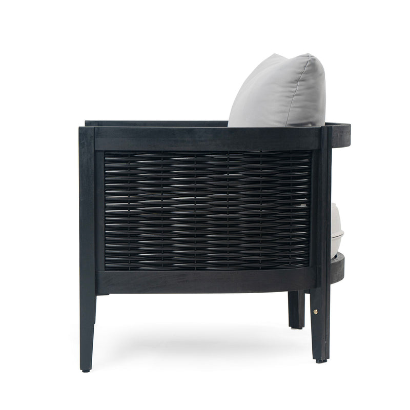 Outdoor Acacia Wood Club Chairs With Cushions