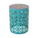 Airy - Outdoor Side Table With Lace Cut Design And Metal Frame
