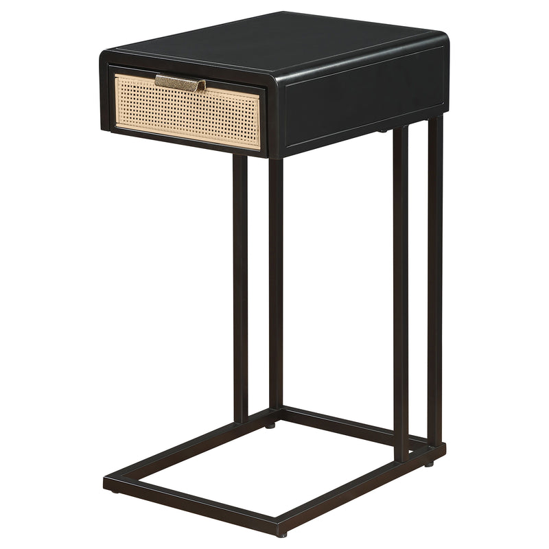 Amherst - 1-Drawer Radio Weave Cane Metal Side Table