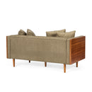 Retro Modern Loveseat With Button Tufted Upholstery