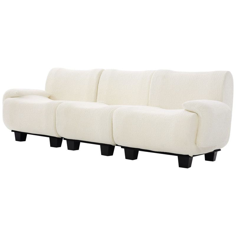 3 Seater Sofa Couch With Curved Armrests