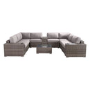 Modern Patio Rattan Sectional Set With Cushions