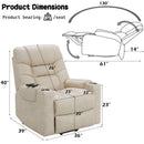 Nairi - Power Recliner With Lift & Heating & Massage - Ivory Leather Aire