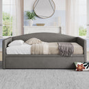 Daybed With Extended Pop Up Trundle, Upholstered Sofa Bed Daybed
