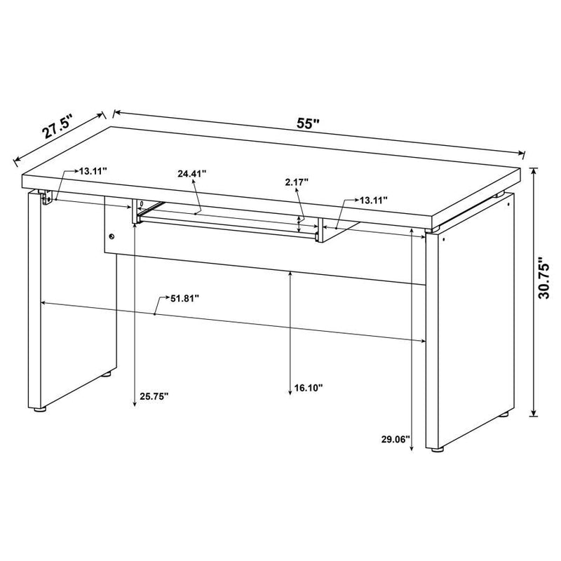 Skylar - Computer Desk With Keyboard Drawer - Cappuccino