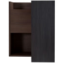 Modern Extendable & Rotating Cabinet With Drawer And Flip Doors For Versatile Storage - Black / Dark Walnut