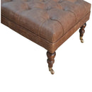Buffalo - Leather Ottoman With Castor Legs