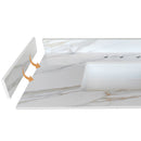 Sintered Stone Bathroom Vanity Top With 4" Backsplash And 22" Sidesplash - Carrara White