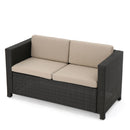 Puerta - Loveseat Outdoor Seating With Water Resistant Cushions - Dark Brown