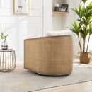 Barrel, Comfy Round Accent Sofa Chair With 360 Degree Swivel, Leisure Arm