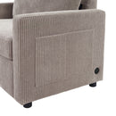 Sleeper Sofa With Foldable Mattress, USB Ports, Side Table & Storage Pocket