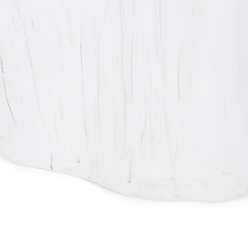 Outdoor, Lightweight Concrete Side Table - Antique White