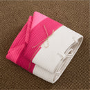 Cotton Round Laundry And Storage Basket With Handles - Pink / White