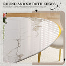 Steel Base Oval Sintered Stone Dining Table With 4 Chairs