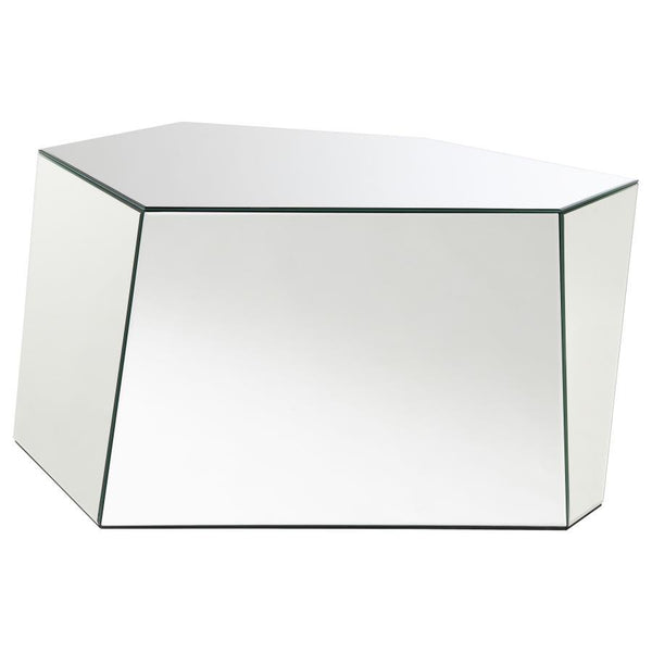 Capella - Mirrored Abstract Geometric Coffee Table - Silver