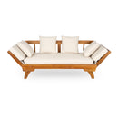Outdoor Patio Daybed Sofa, 3 Seat Sofa With Foldable Arm 4 Back Pillows