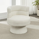 Swivel Accent Chair, 360° Rotating Design With Ergonomic Support For Living Room, Bedroom & Home Office - Cream White
