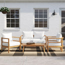 Outdoor Furniture With Coffee Table, Patio Conversation Set Deep Seating With Soft Cushion
