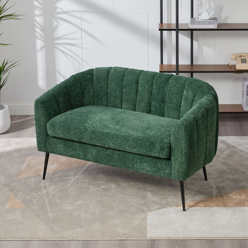 Glam Mini Loveseat, Accent Couch - Green