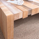 Modern Rustic Table With Sculpted Block Design