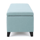 Contemporary Storage Ottoman Bench With Polyester Upholstery