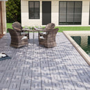 Acacia Wood Interlocking Deck Tiles Checker Pattern For Outdoor Flooring