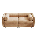Stylish Chenille Sofa With Storage Seat And Cylindrical Backrest