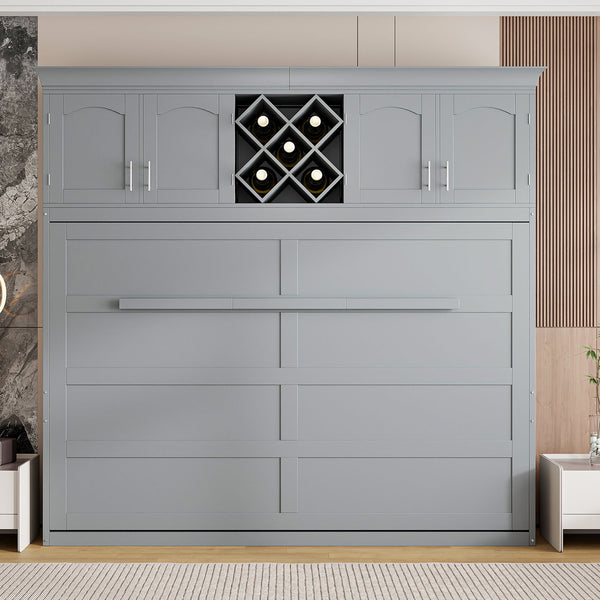 Murphy Wall Bed With Top Cabinets & Wine Rack