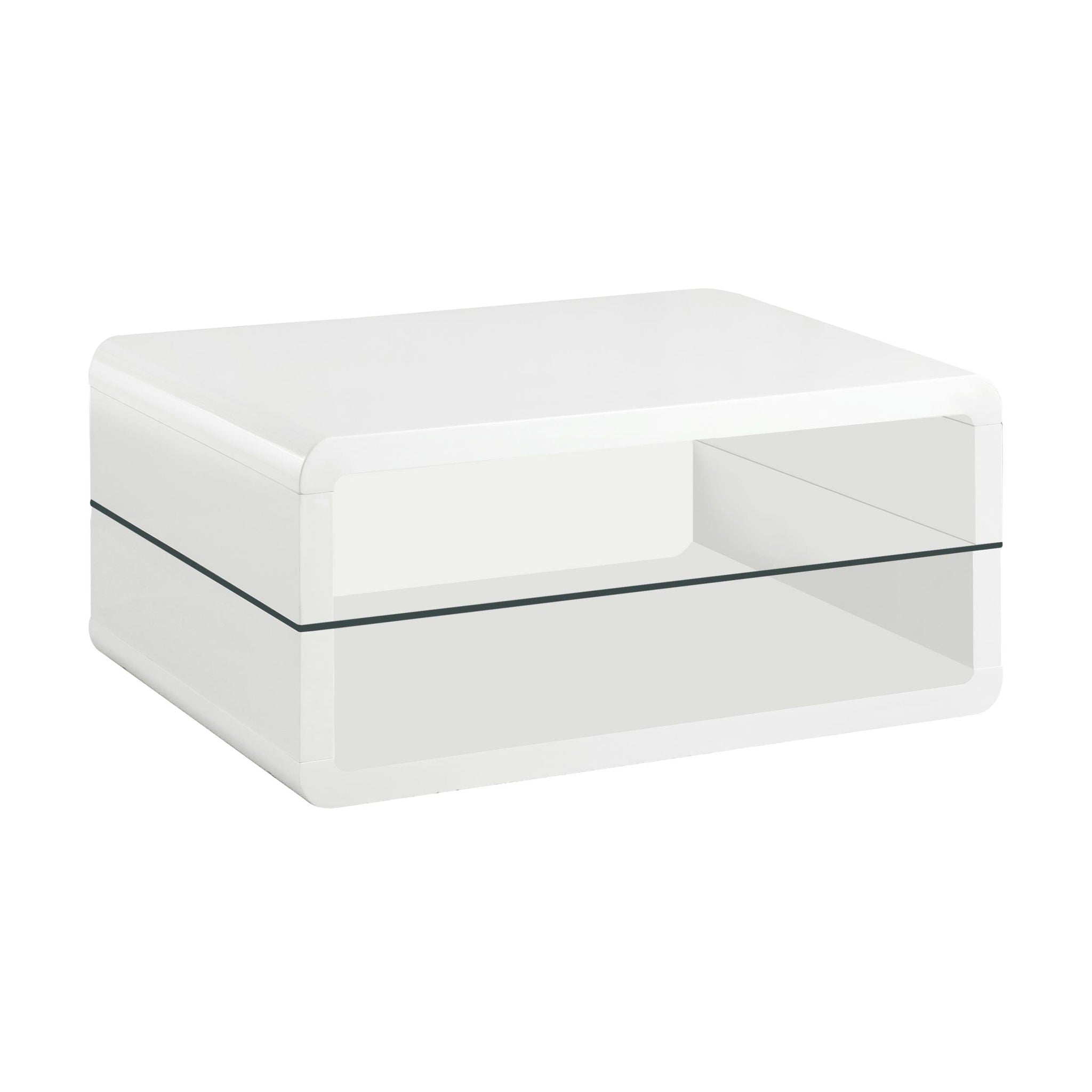 Elana 1-shelf Rectangular Coffee Table White High Gloss - Atlantic Fine Furniture Melbourne FL