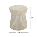 Outdoor Travertine Concrete Side Table - Beige