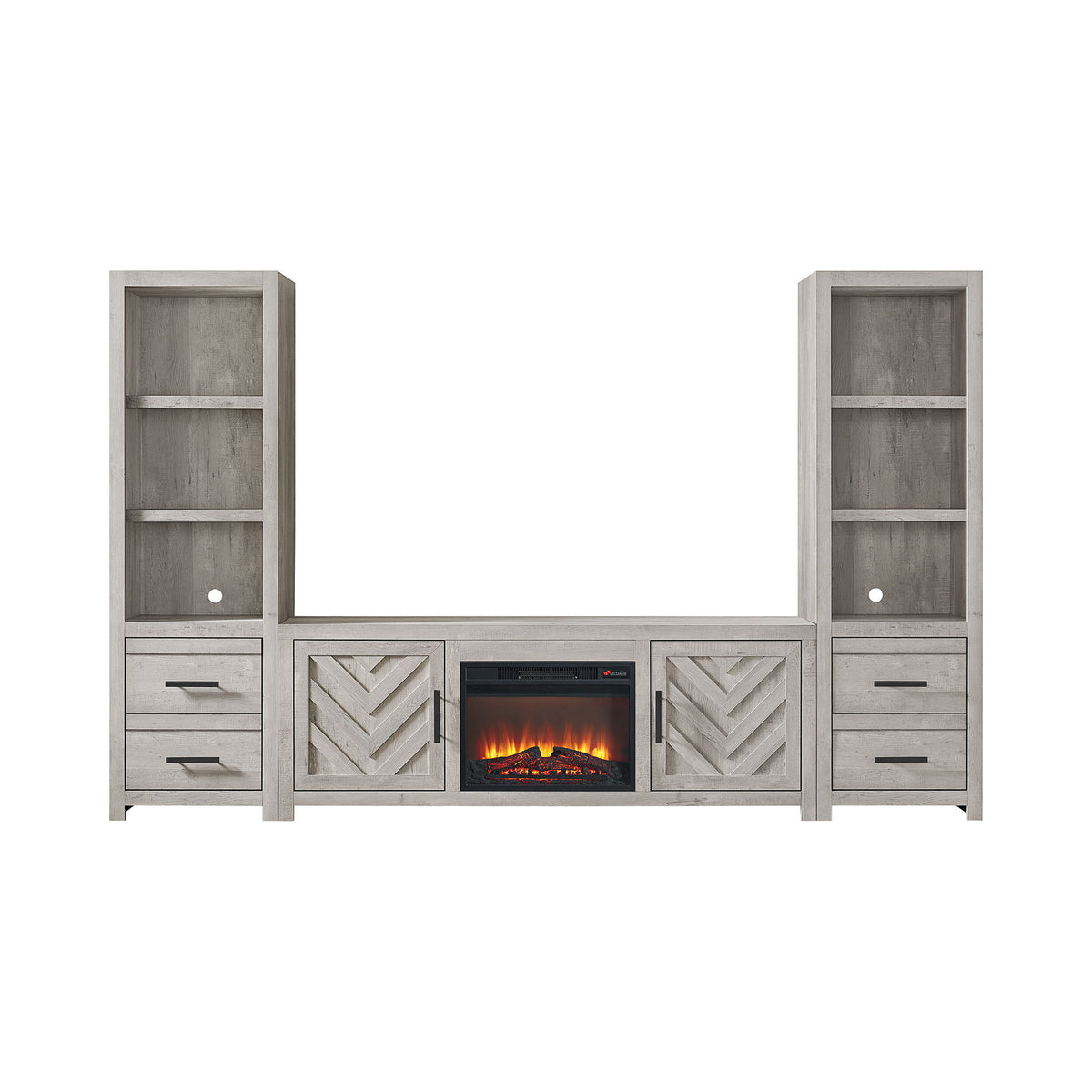 Eleanor Entertainment Unit With 71" TV Console in White by Elements International, view 2