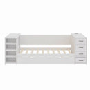 Daybed With Side Shelves, Multi Functional Desk & Charging Station