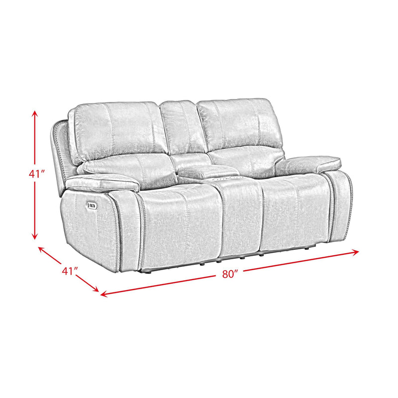 Atlantis - Power Motion Loveseat With Power Headrest & Console - Heritage Coffee