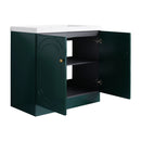 Contemporary Freestanding Bathroom Vanity With Resin Sink & Soft-Close Cabinet Doors