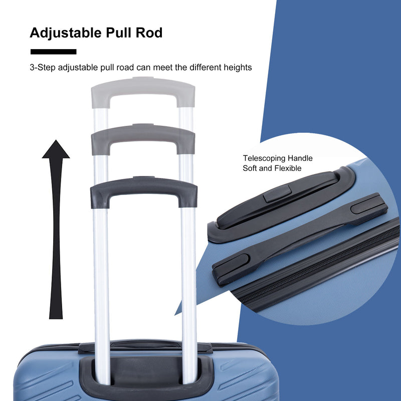 Luggage 4 Piece Lightweight Suitcase With Rotating Wheels With Tsa Lock,