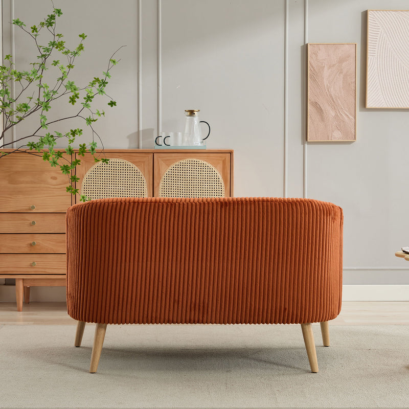 Modern Loveseat Couch Sofa With Corduroy Upholstery, 2 Seat
