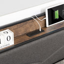 Full Bed Frame, Storage Headboard with Charging Station, Solid and Stable, Noise Free, No Box Spring Needed, Easy Assembly