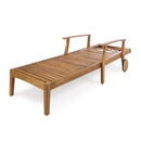 Perla - Chaise Lounge With Wheels And Customizable Cushion Options - Teak
