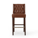 Solstara - Upholstered Dining Barstool With Button Tufted And Wing Back