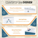 Bathroom Vanity With Resin Sink Combo, Freestanding Vanity Set With 5 Drawers