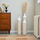 Floor Metal Vase Modern Style Decoration Home Metal Vase 3 Piece Set Gorgeous Home Decoration Large Glazed Metal Vase - Gold / White