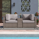 Handcrafted Outdoor Loveseat With Wicker Seating