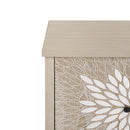 2 Door Carved Storage Cabinet With Adjustable Shelf, Accent Furniture