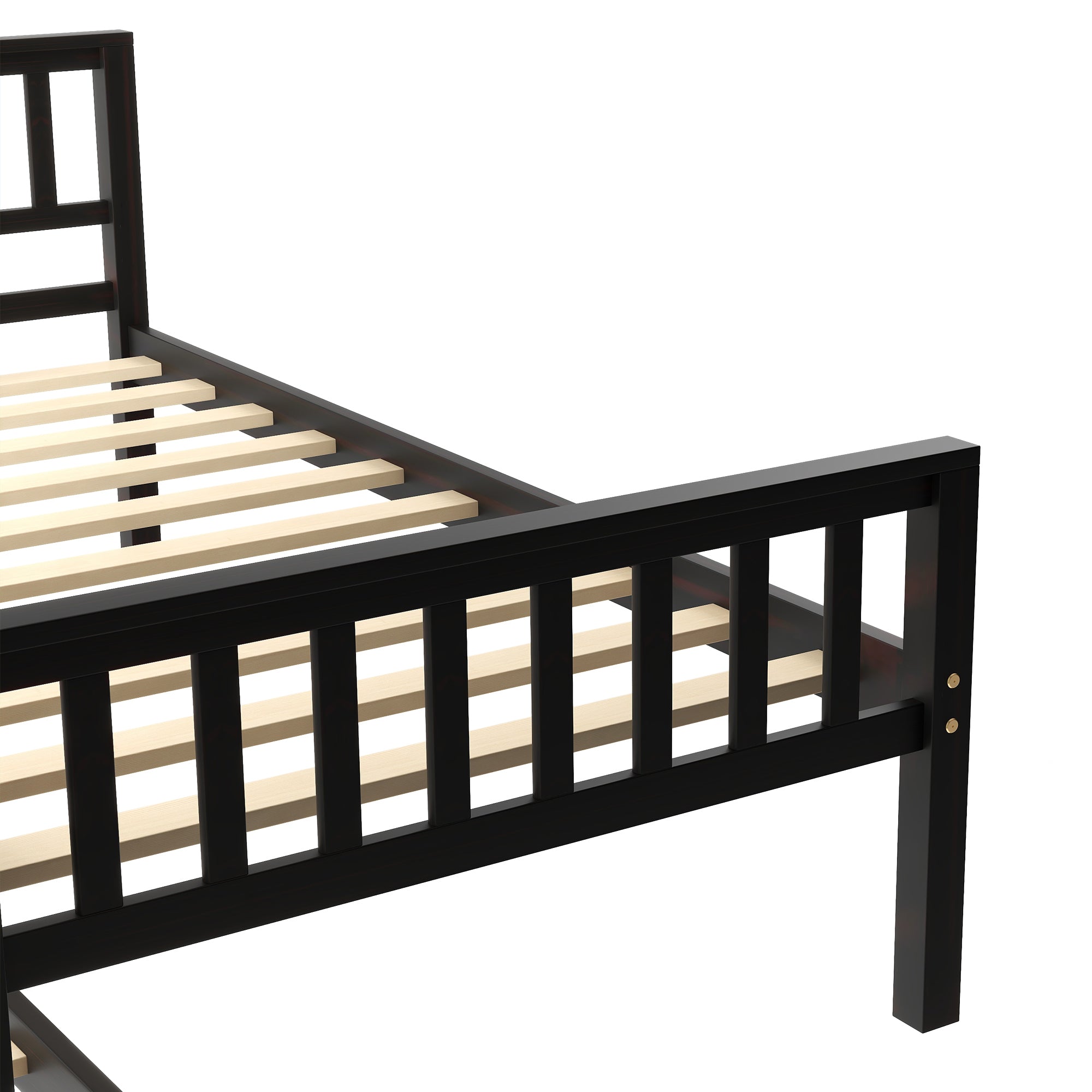 Twin Bed with Trundle, Platform Bed Frame with Headboard and Footboard, for Bedroom Small Living Space,No Box Spring Needed,Espresso(Old SKU:W50440557) - Atlantic Fine Furniture Melbourne FL