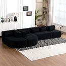 Upholstered Sofa Free Combined Sofa Couch With 2 Chaise Lounge And Five Back Pillows For Living Room