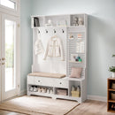 Hallway Hall Tree With Removable Cushion Bench, Coat Rack, Storage Shelves