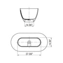 Small Size Stone Resin Solid Surface Oval Shape Freestanding Bathtub For The Bathroom - Matte White
