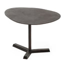 Industrial Style Elliptical Side Table With Aluminum Frame - Bronze